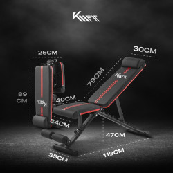KM-Fit skládací posilovací lavice multifunkční