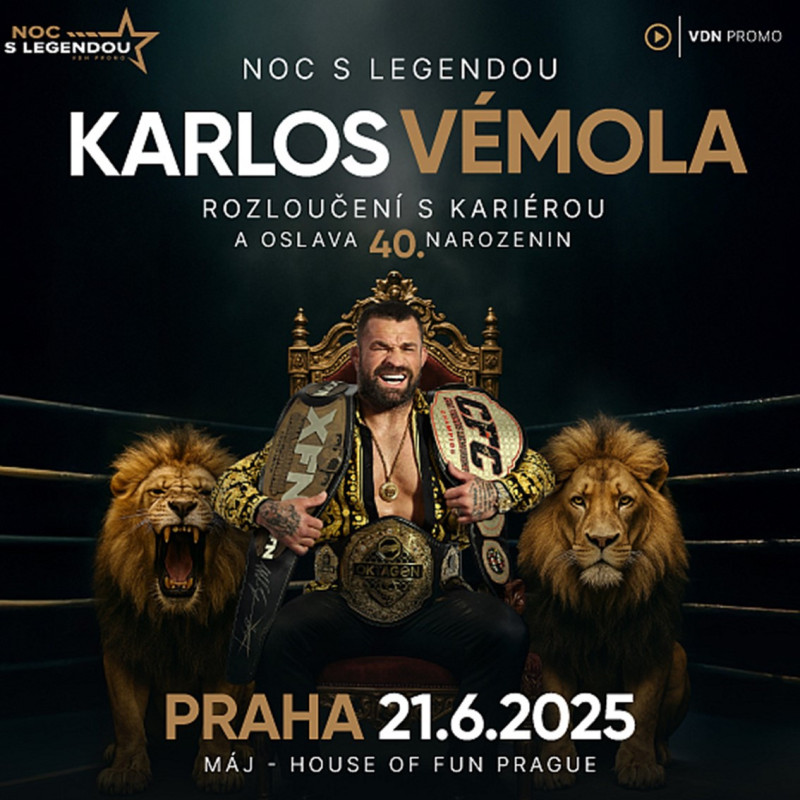 2X VSTUPENKA NA NOC S LEGENDOU - KARLOS VÉMOLA 40 2X VSTUPENKA NA NOC S LEGENDOU - KARLOS VÉMOLA 40